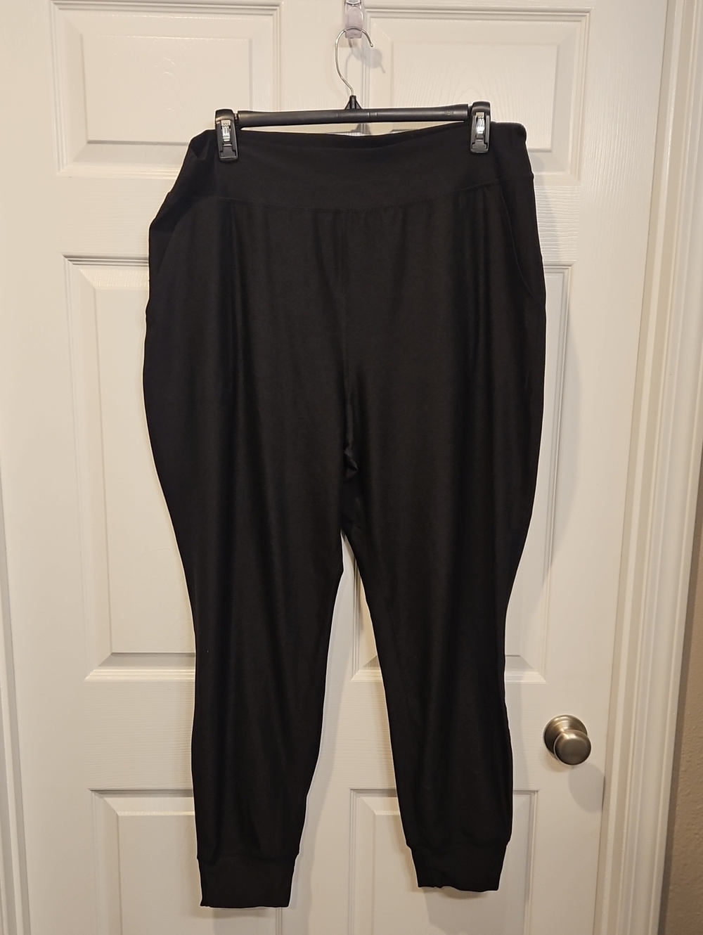 Women's Black Jogger Pants with Elastic Waist